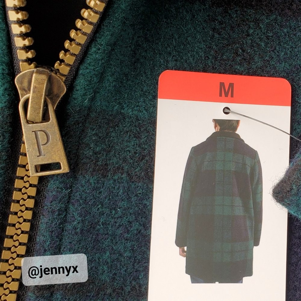 NEW Pendleton Women's Wool Blend Walker Topper Coat Green Blue Plaid - Picture 6 of 16